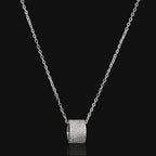 Cubic Zirconia Rondelle Pendant Necklace
