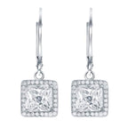 Leverback Elegance Princess Halo Drop Earring