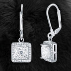 Leverback Elegance Princess Halo Drop Earring