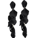 Long Acrylic Rose Petal Earrings