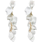 Long Acrylic Rose Petal Earrings