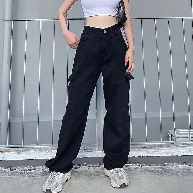 Women's Cargo Trouser Mid Waist Pants